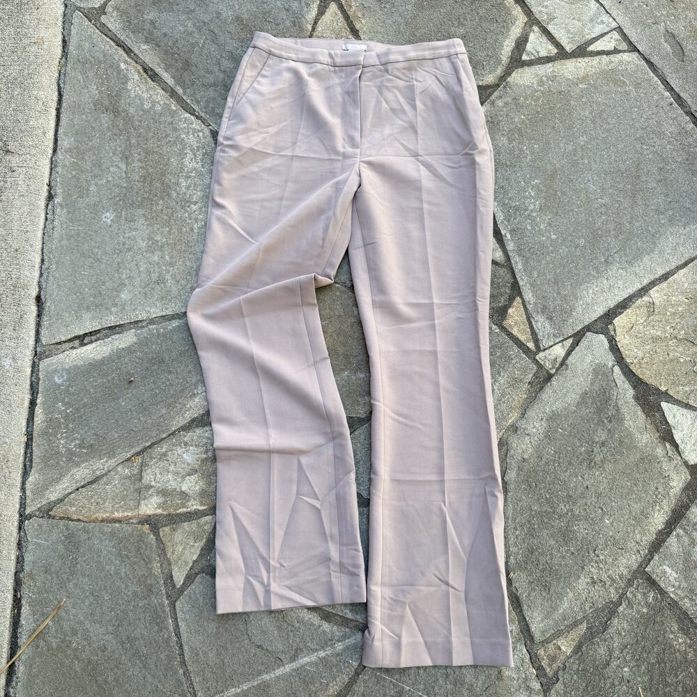H&M Pants Women 12 Gray Beige Trouser Casual Work Stretch Office